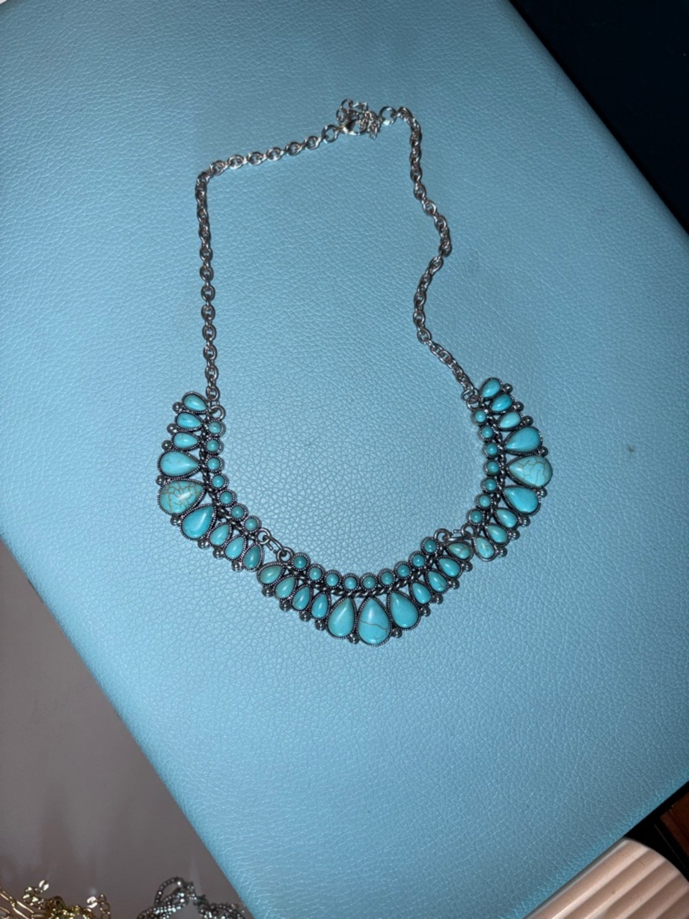 Turquoise Teardrop Statement Necklace - Women Jewelry